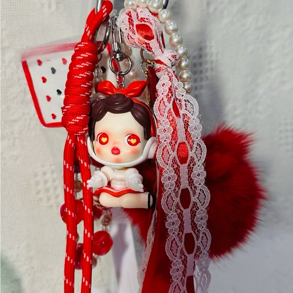 OOAK Handmade Popmart Skull Panda Bag Charm/Keychain